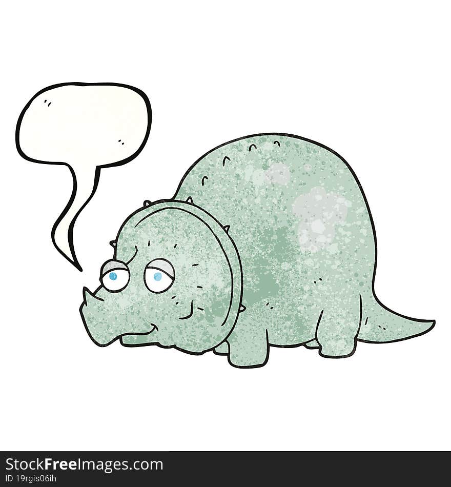 speech bubble textured cartoon dinosaur