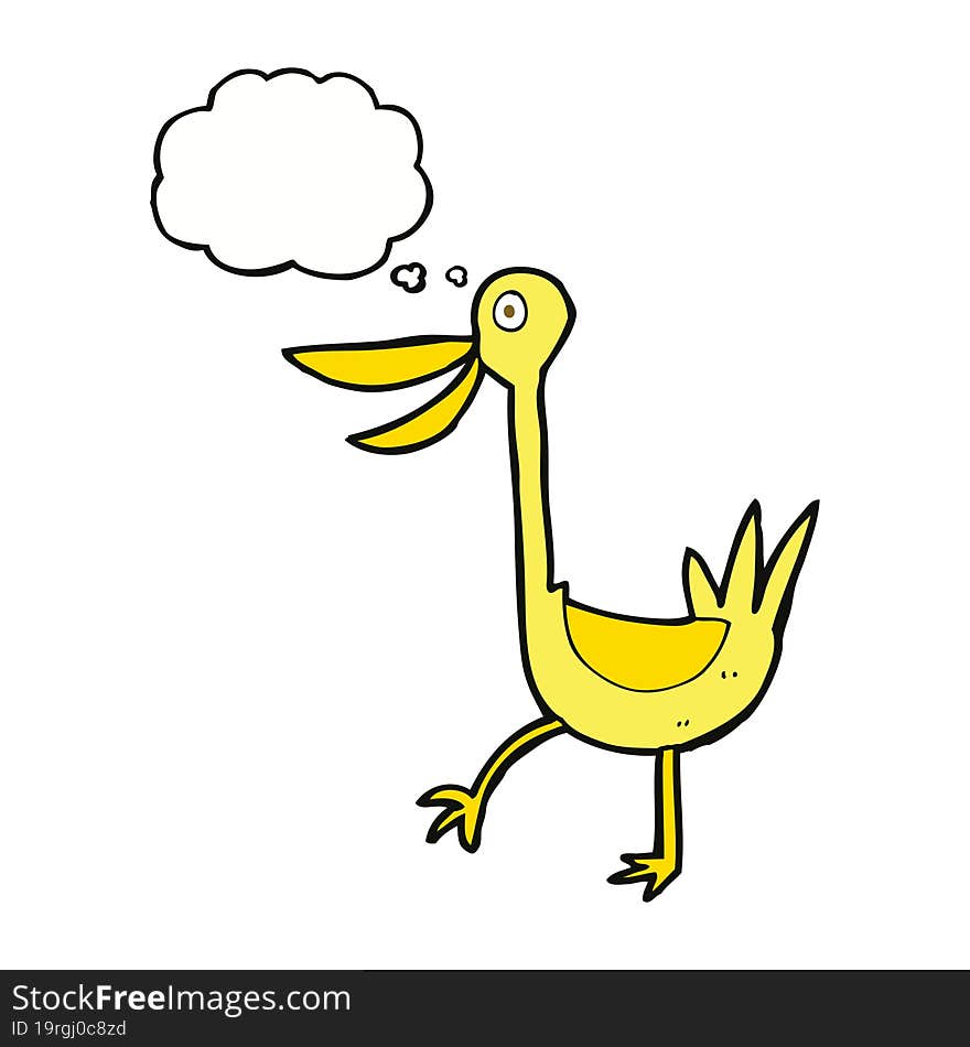 Funny Cartoon Duck With Thought Bubble