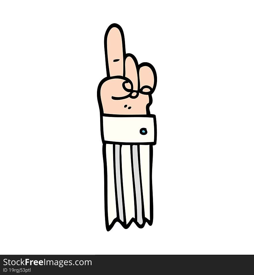 cartoon doodle pointing hand