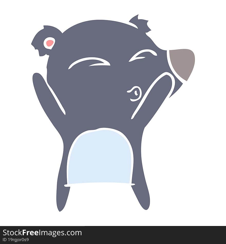 flat color style cartoon whistling bear