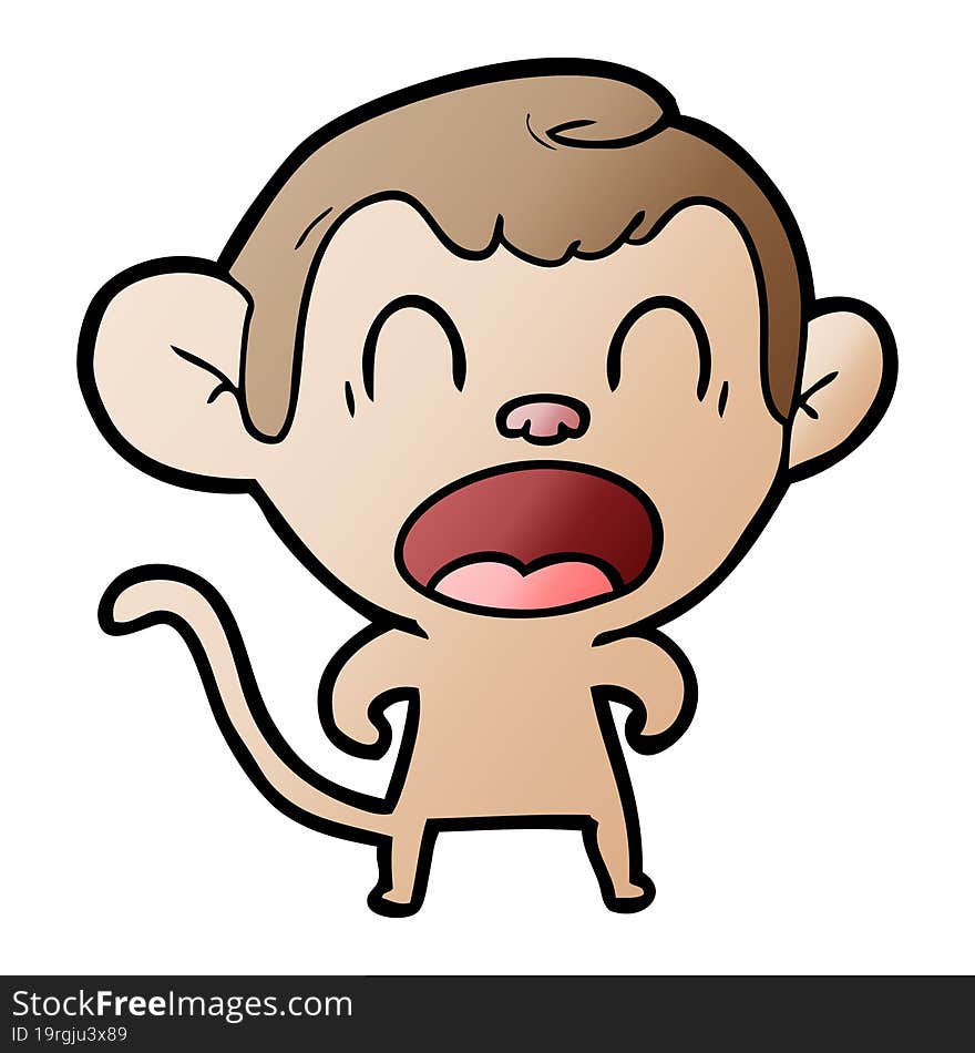 shouting cartoon monkey. shouting cartoon monkey