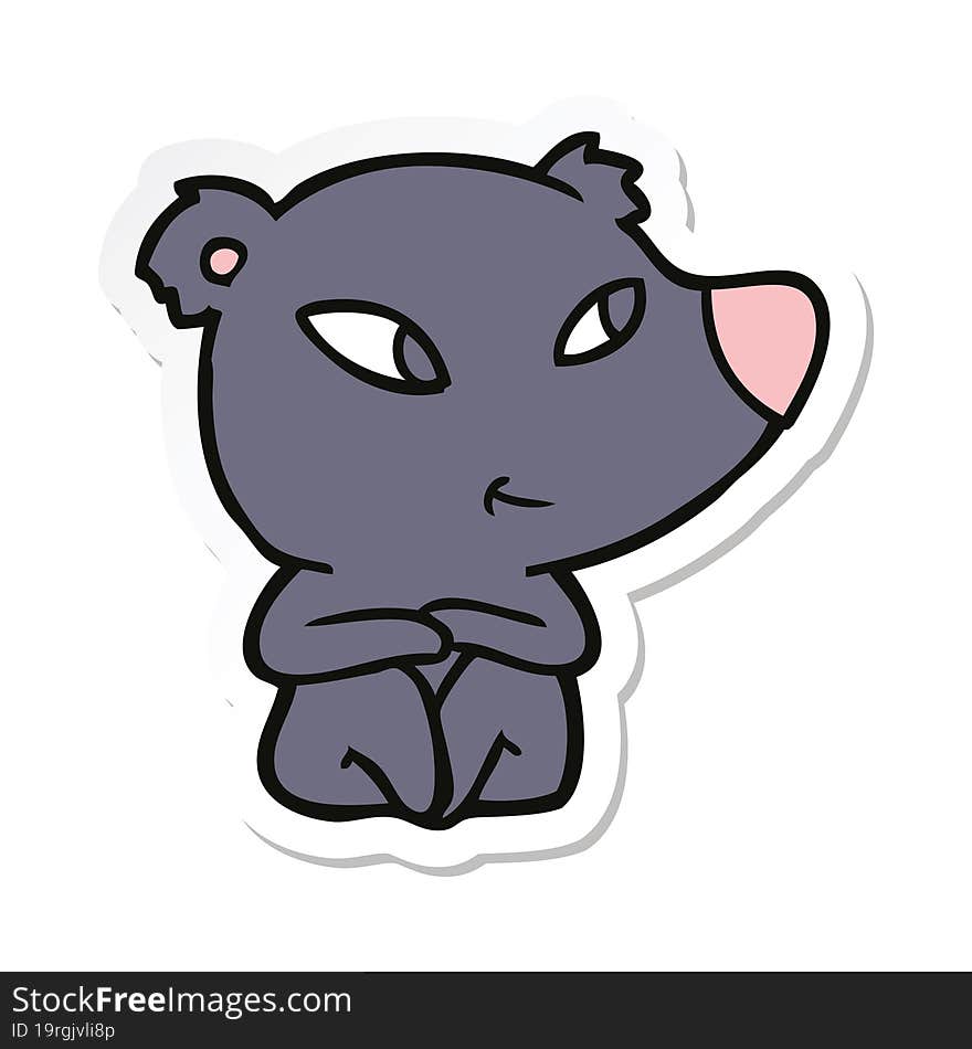 sticker of a cute cartoon bear