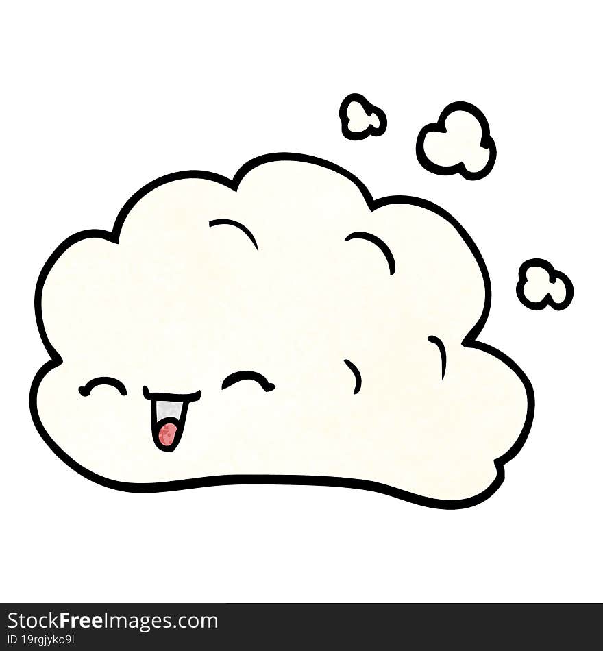 cartoon doodle happy cloud