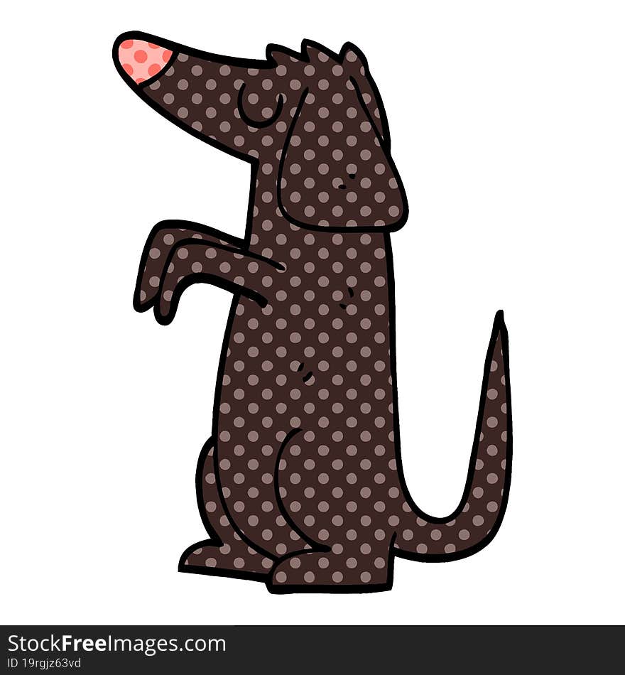 cartoon doodle well behaved dog