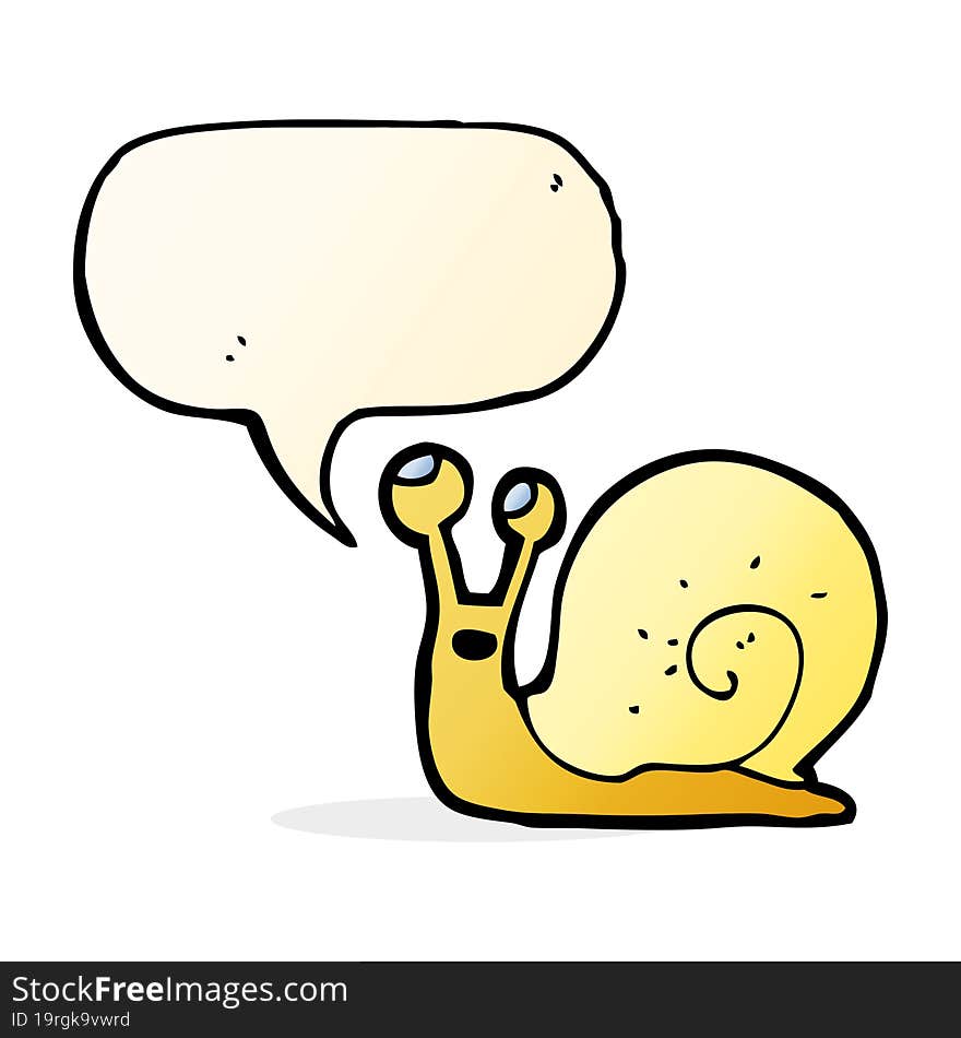 cartoon snail with speech bubble