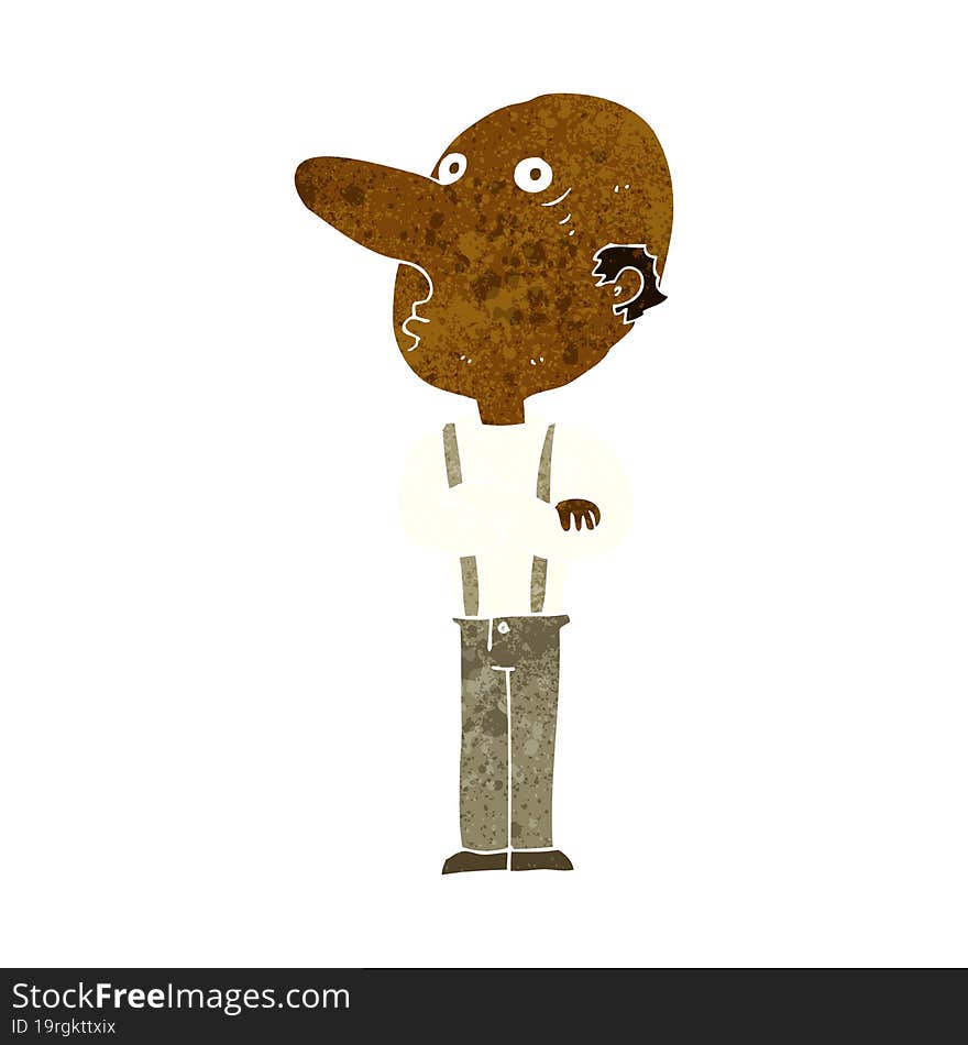 cartoon old man with folded arms