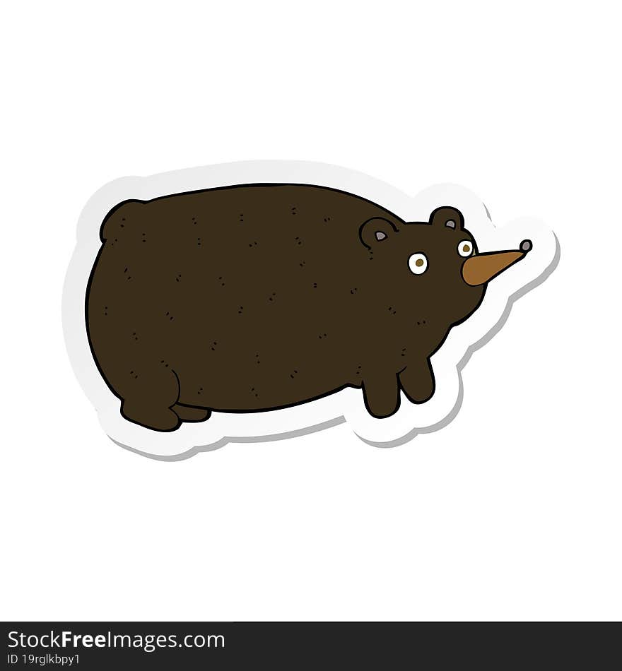 sticker of a funny cartoon bear