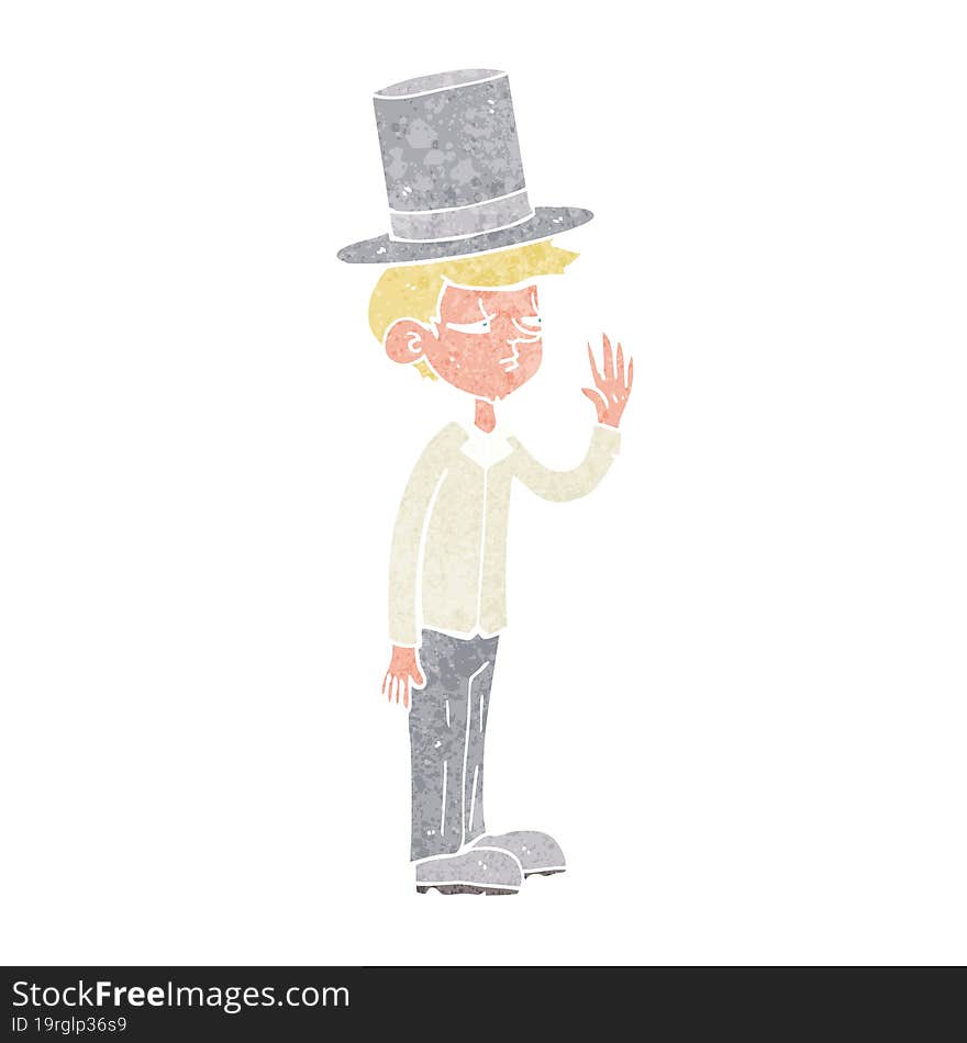 cartoon man wearing top hat