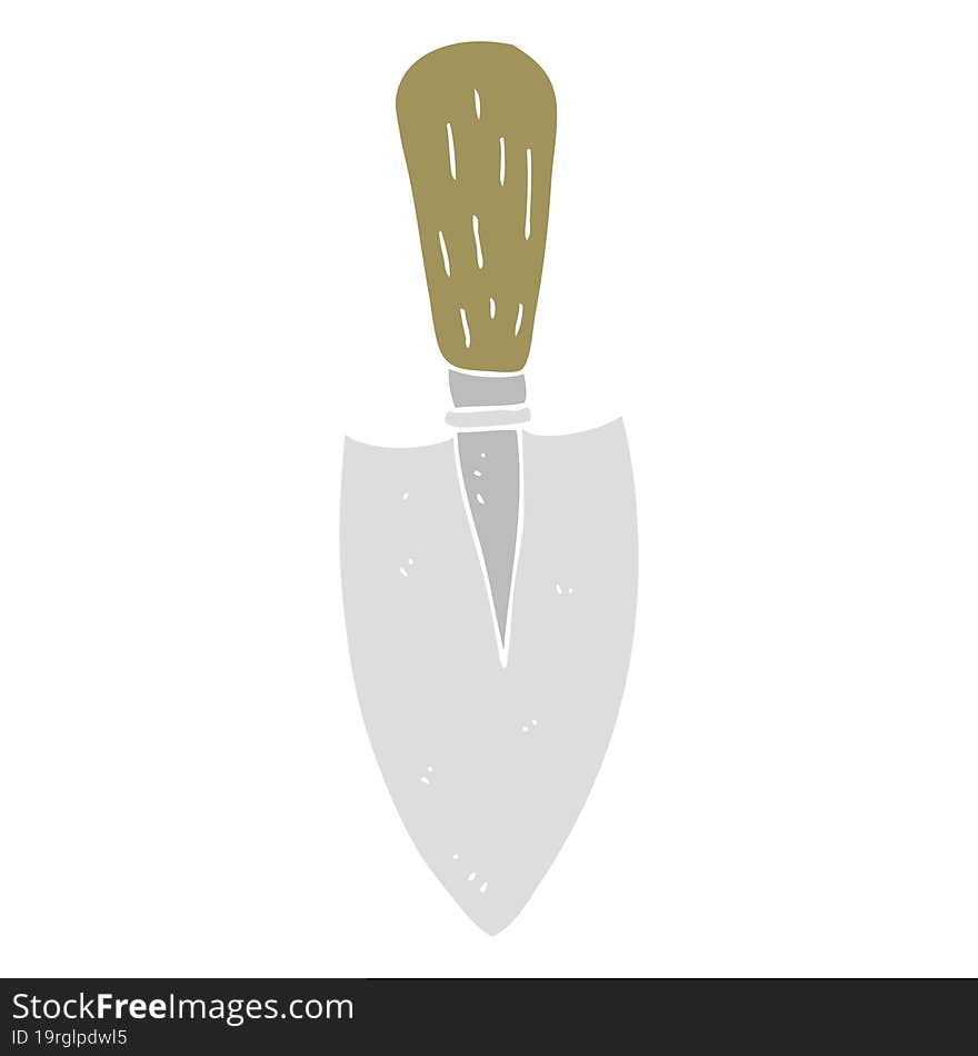 flat color illustration of a cartoon garden trowel