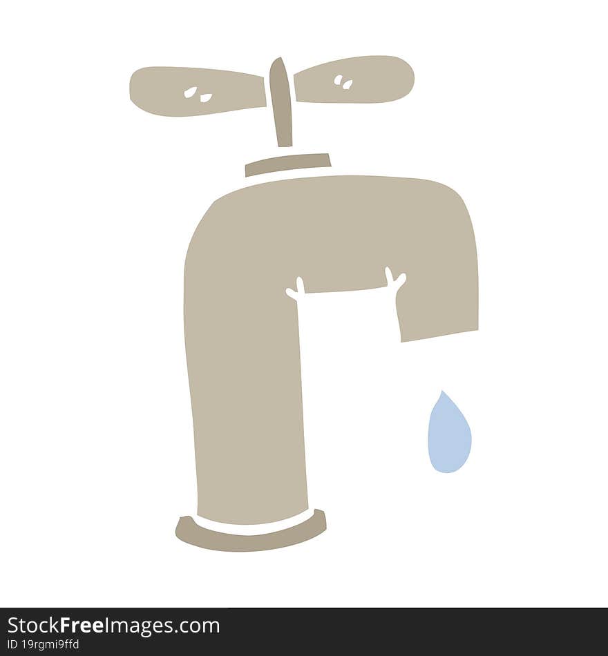 flat color illustration cartoon dripping faucet