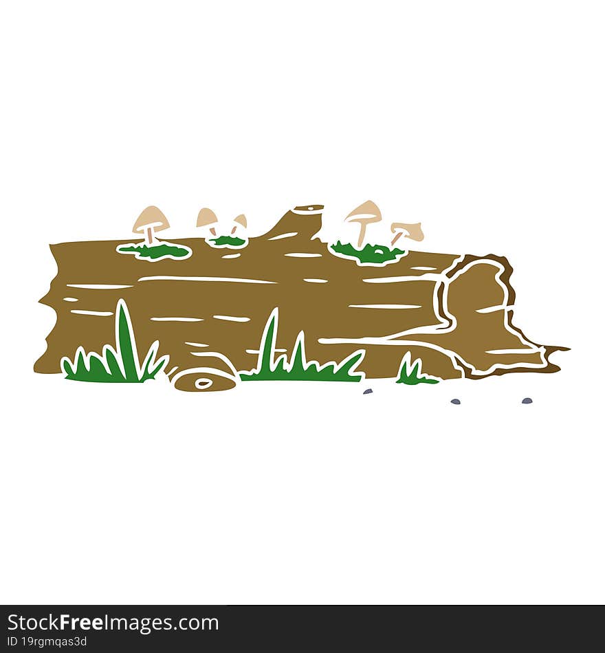 cartoon doodle of a tree log