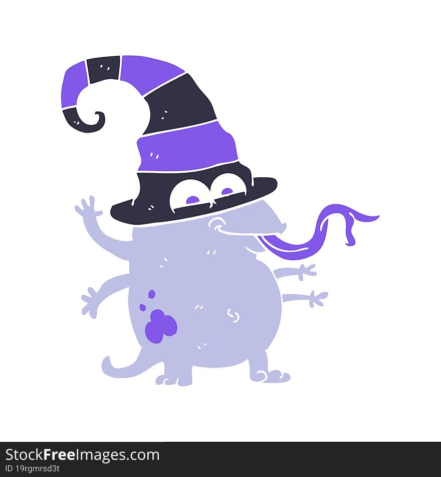 flat color illustration of halloween alien. flat color illustration of halloween alien