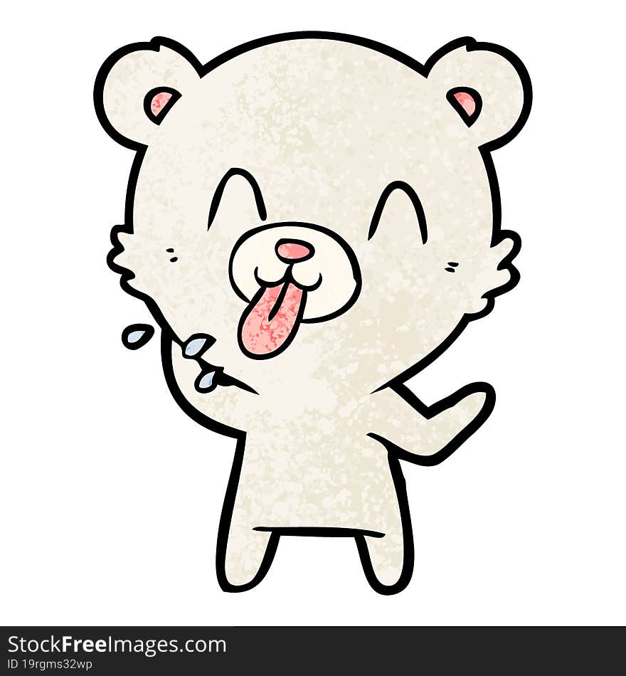 rude cartoon polar bear sticking out tongue. rude cartoon polar bear sticking out tongue