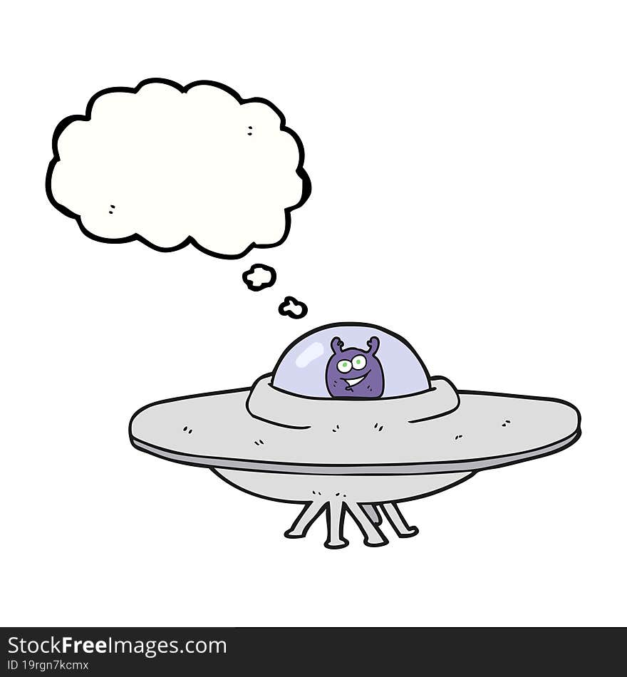 thought bubble cartoon flying saucer