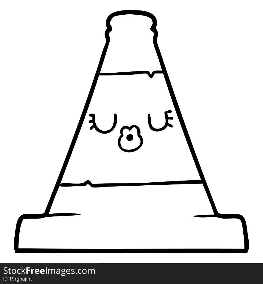 cartoon road traffic cone. cartoon road traffic cone