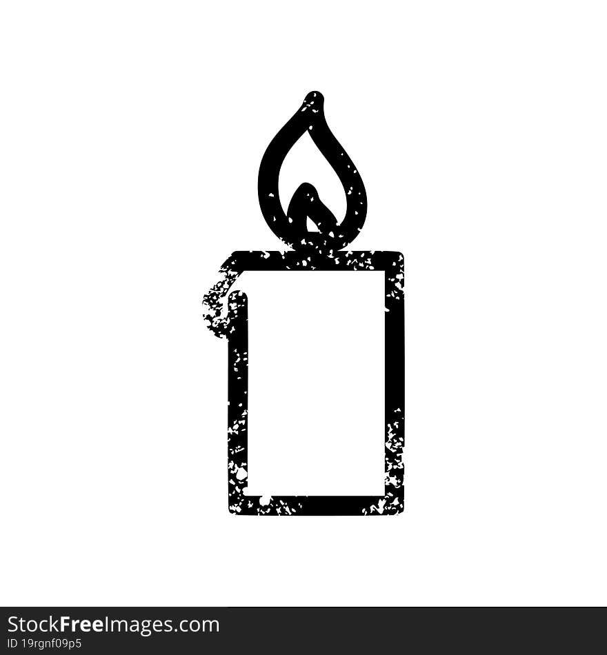 burning candle distressed icon symbol