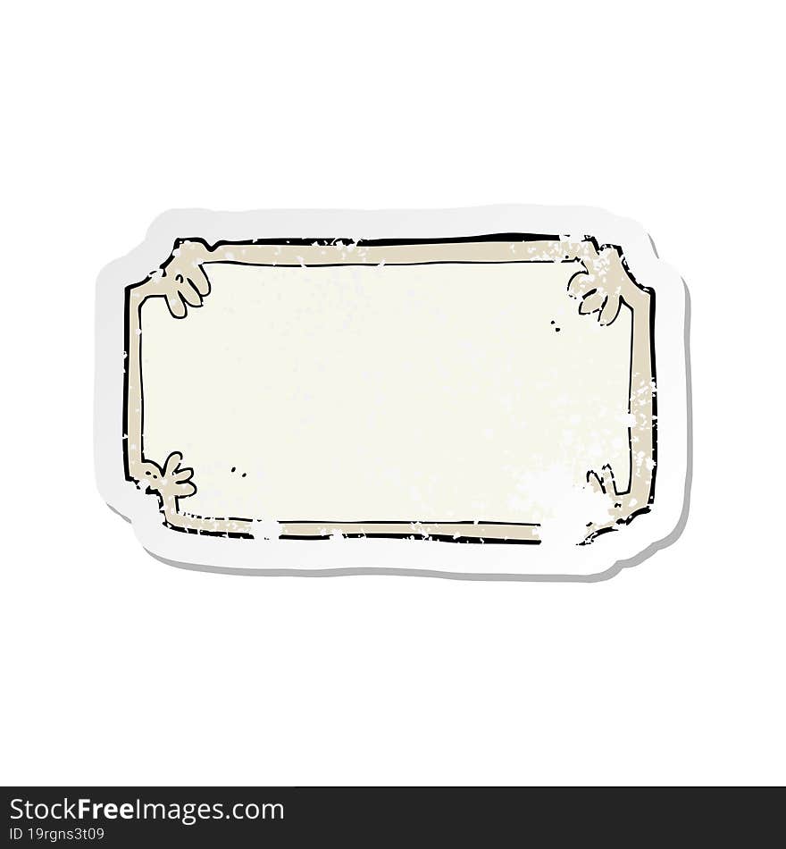 retro distressed sticker of a cartoon old frame banner