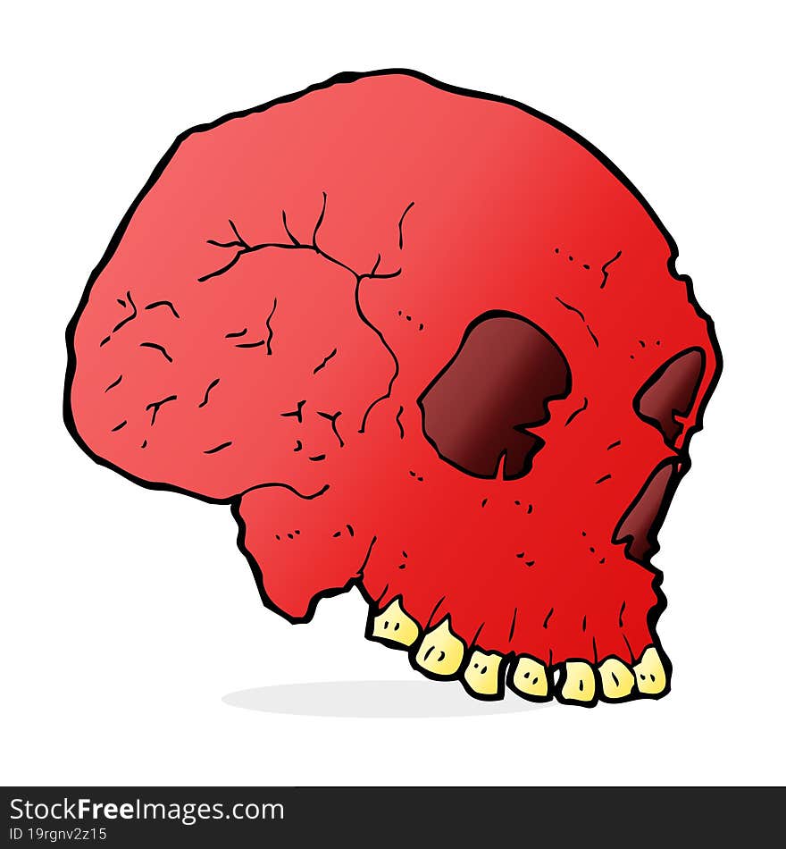 cartoon spooky skull