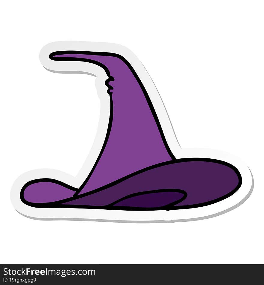 sticker cartoon doodle of a witches hat