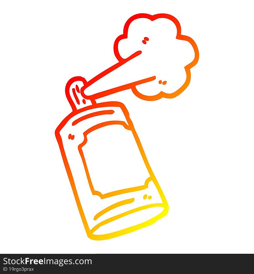 warm gradient line drawing cartoon spray can