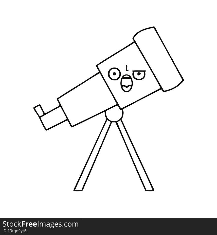 line drawing cartoon telescope