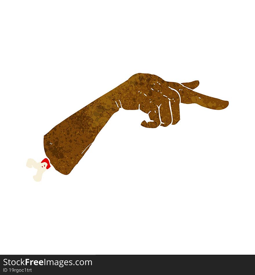 cartoon severed pointing hand