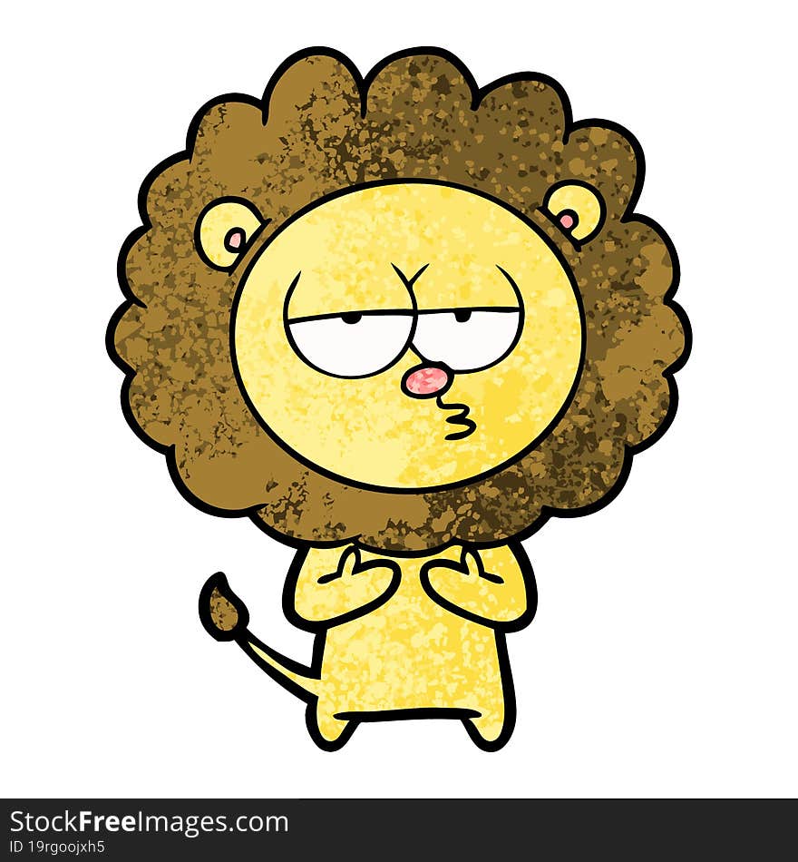 cartoon tired lion. cartoon tired lion