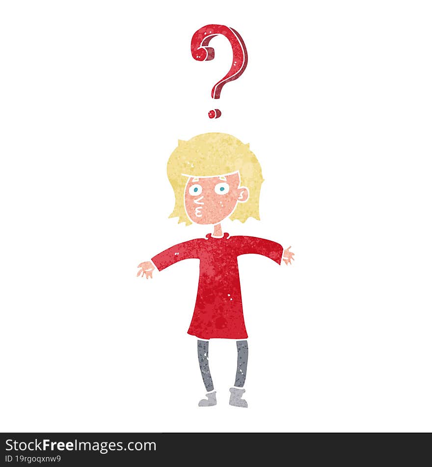 cartoon woman asking question