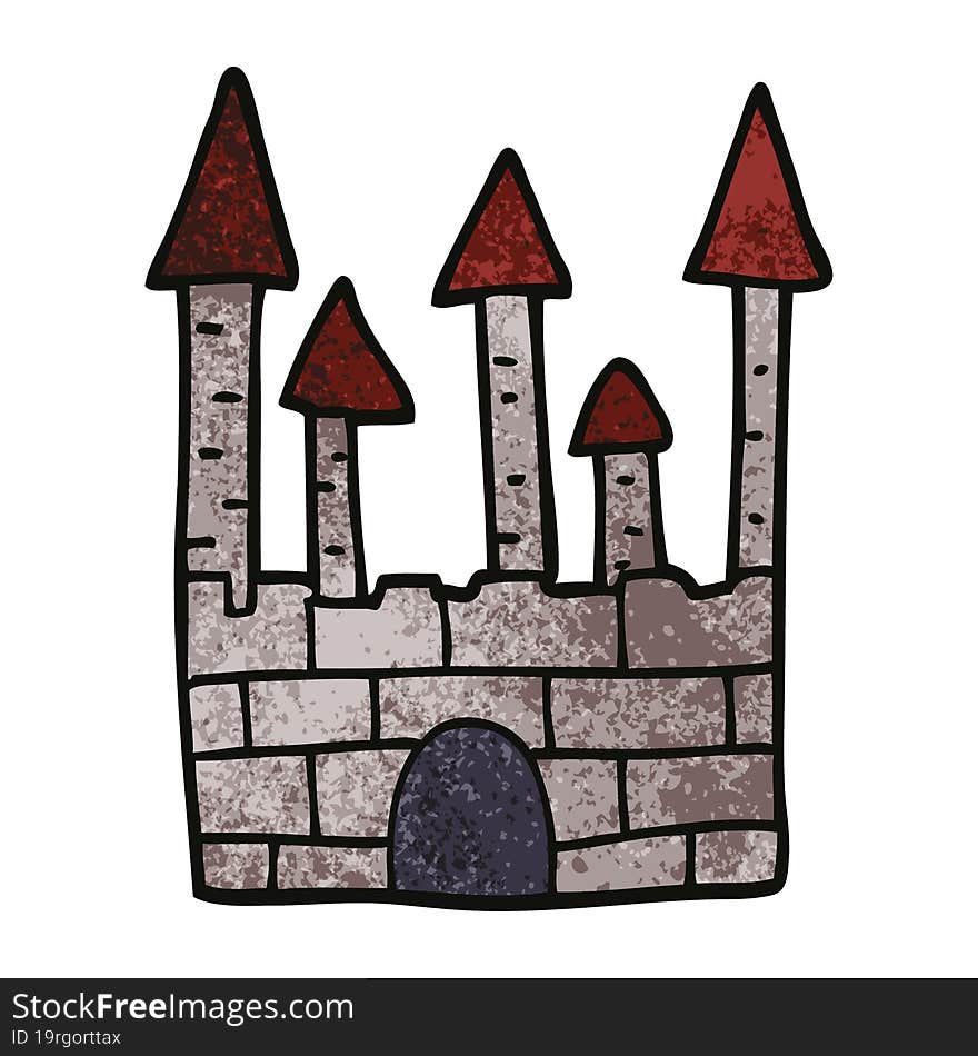 cartoon doodle traditional castle