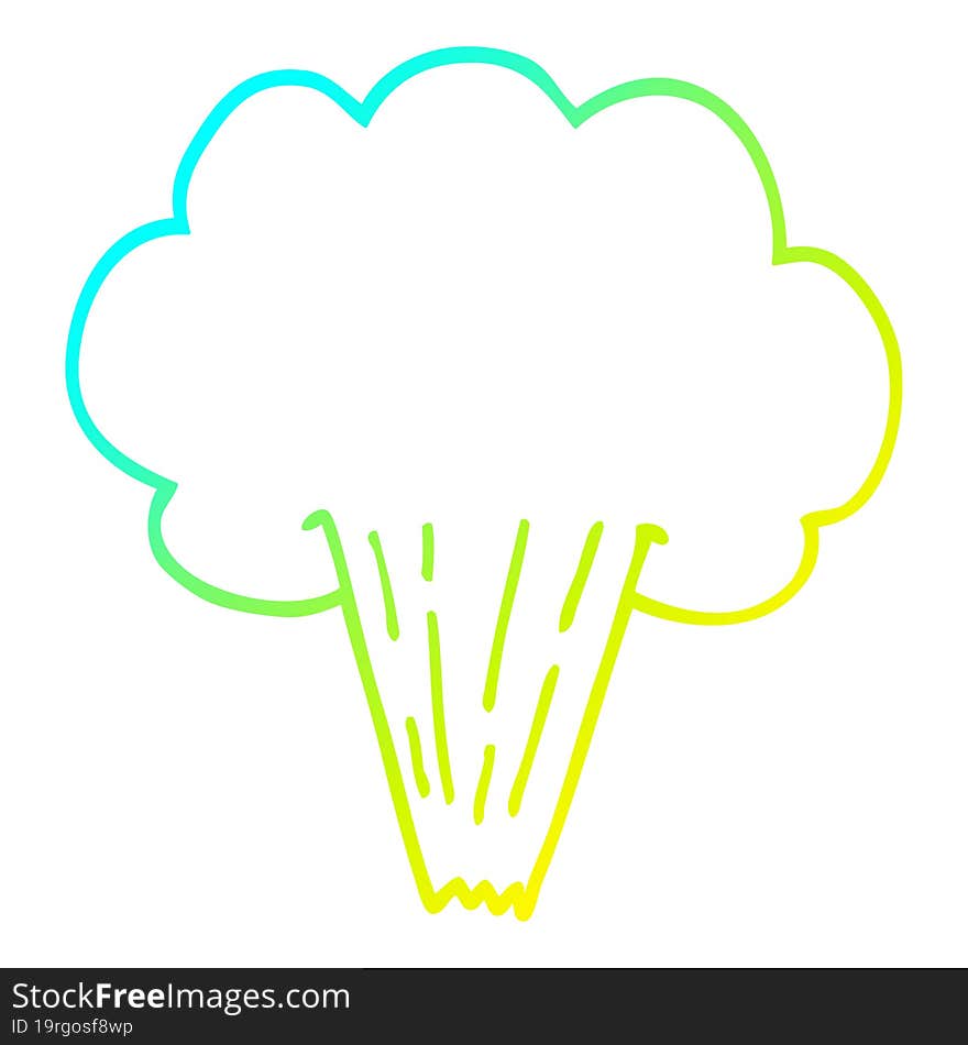 cold gradient line drawing cartoon whooshing cloud