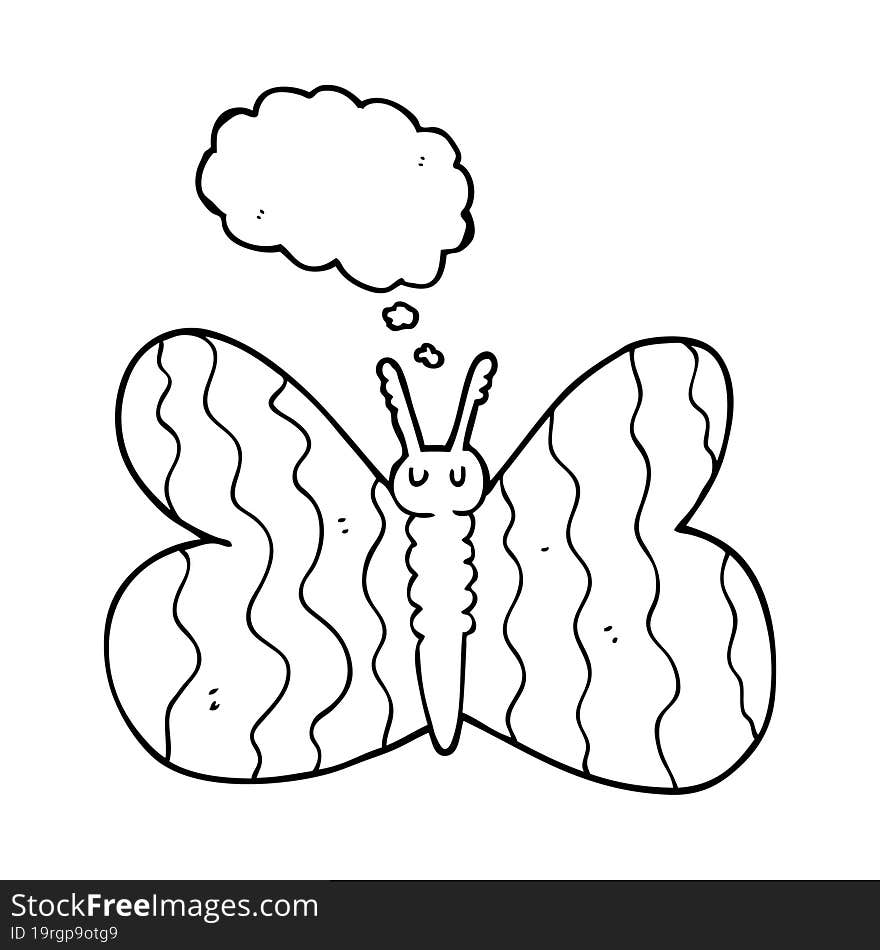 thought bubble cartoon butterfly