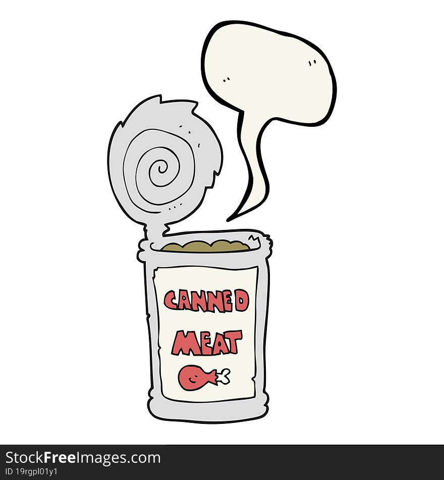 speech bubble cartoon canned meat