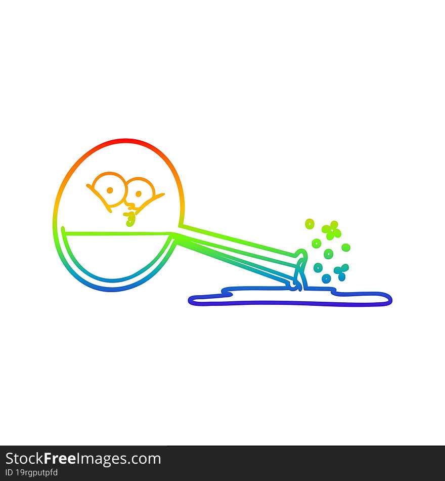 rainbow gradient line drawing cartoon spilled chemicals