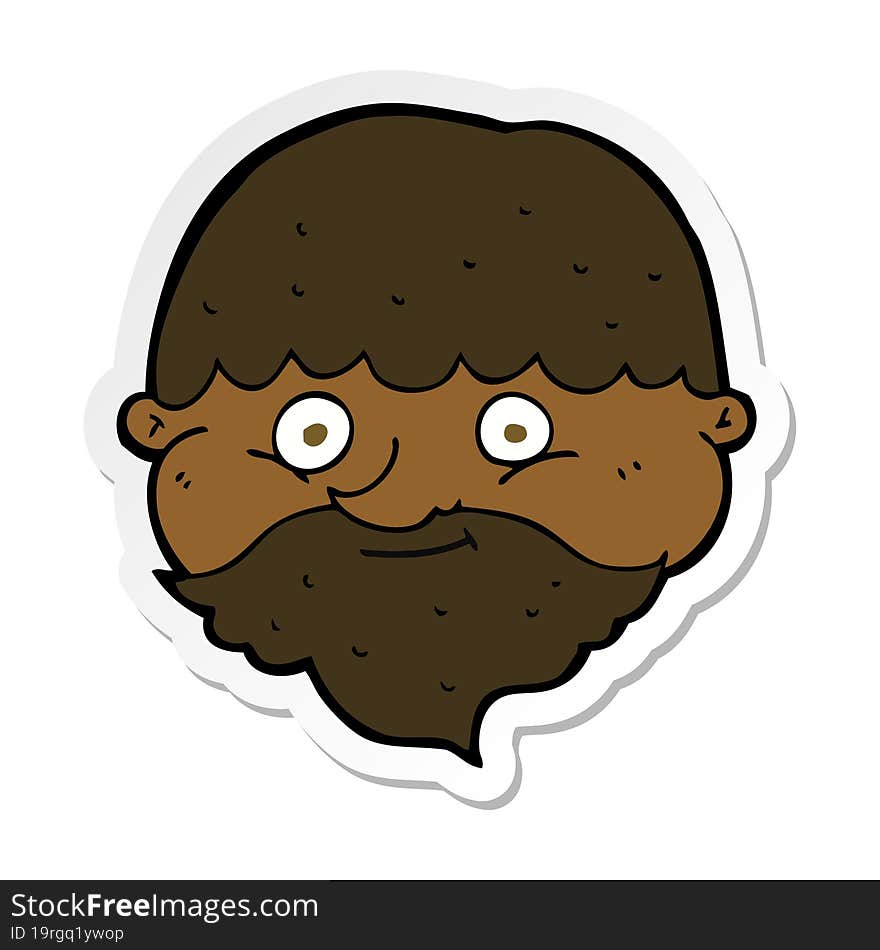 Sticker Of A Cartoon Bearded Man