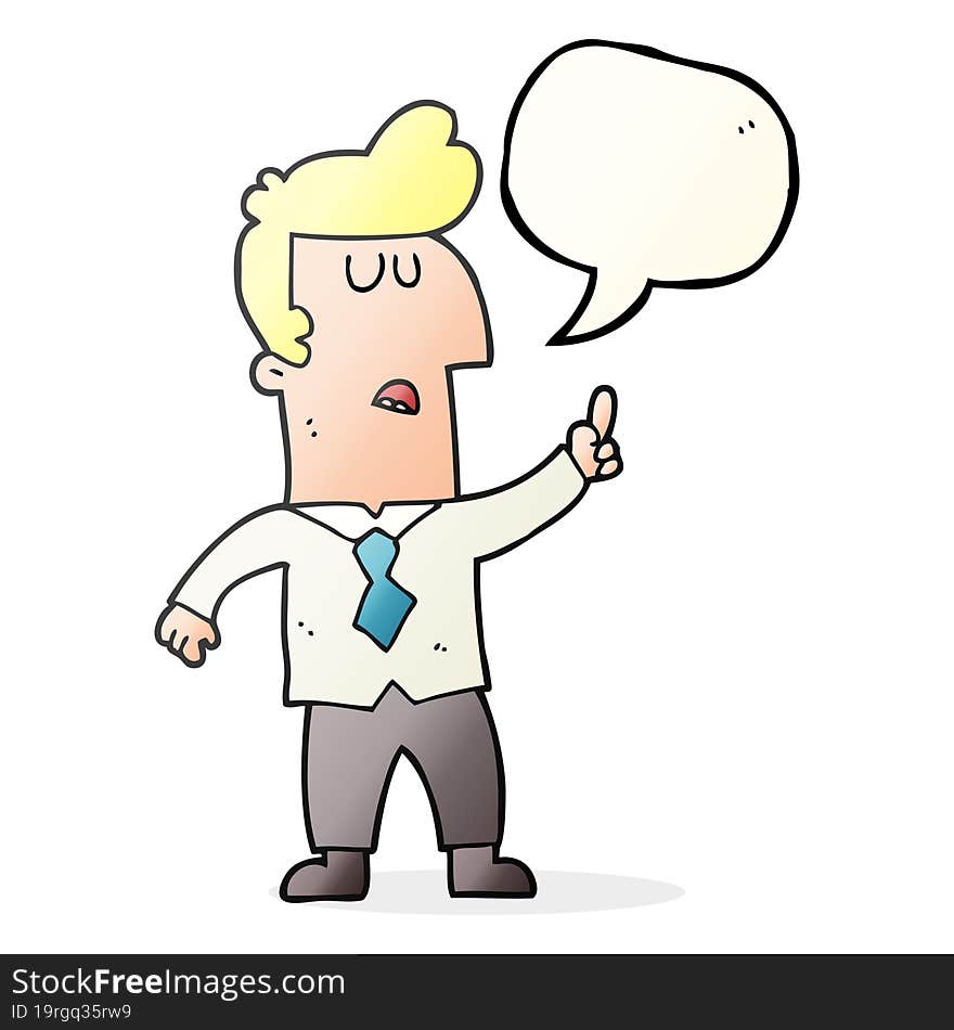 freehand drawn speech bubble cartoon businessman