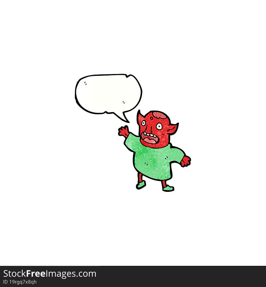 cartoon monster with speech bubble