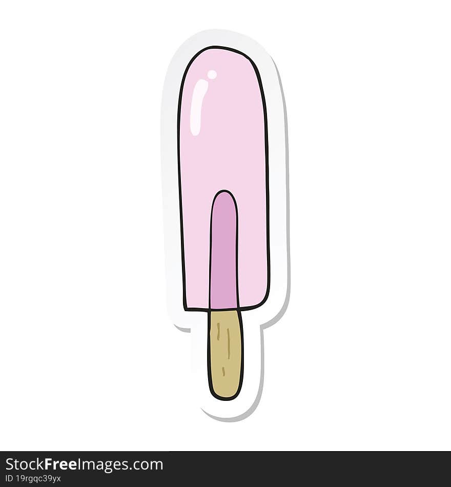 Sticker Of A Cartoon Ice Lolly