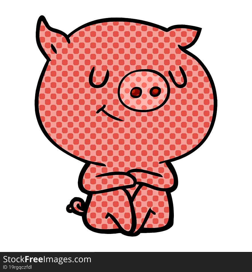 happy cartoon pig. happy cartoon pig