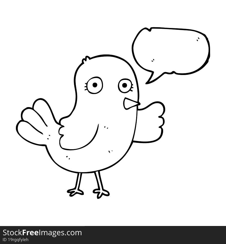 speech bubble cartoon bird