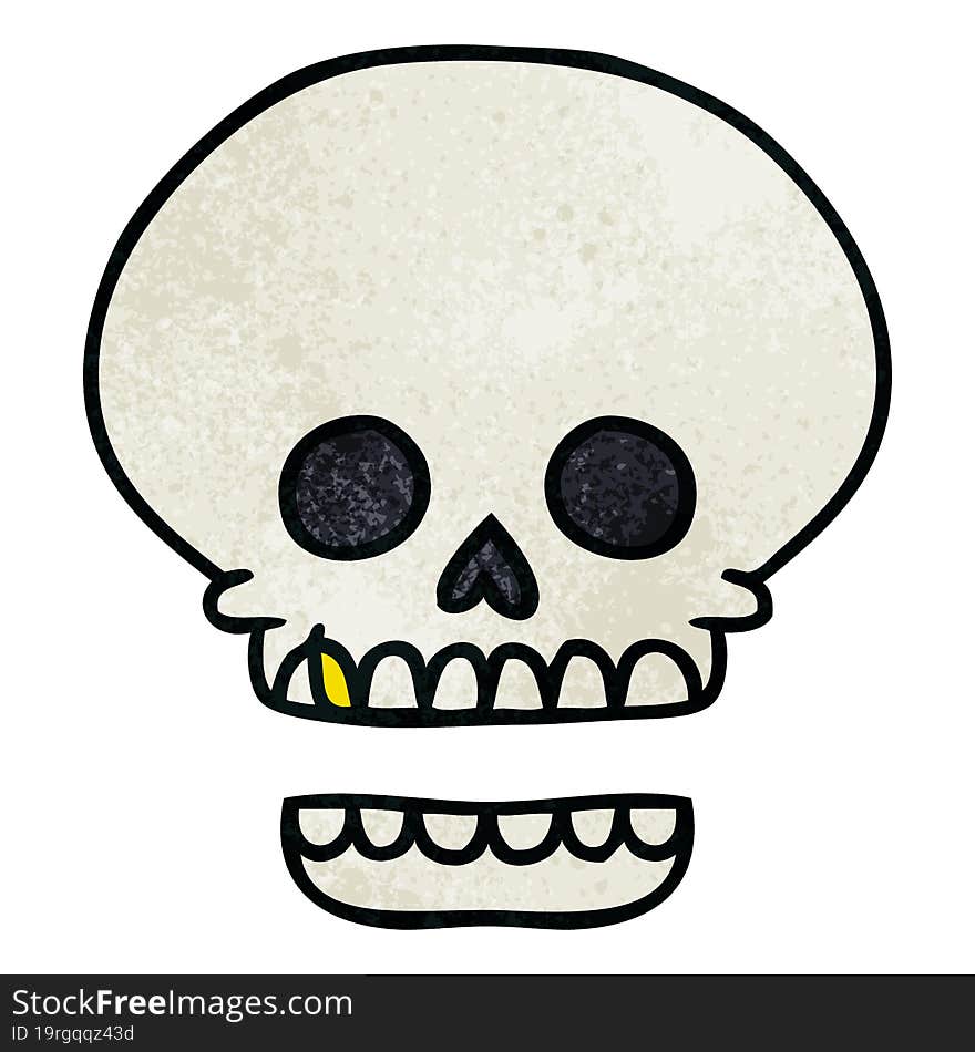 textured cartoon doodle of a skull head