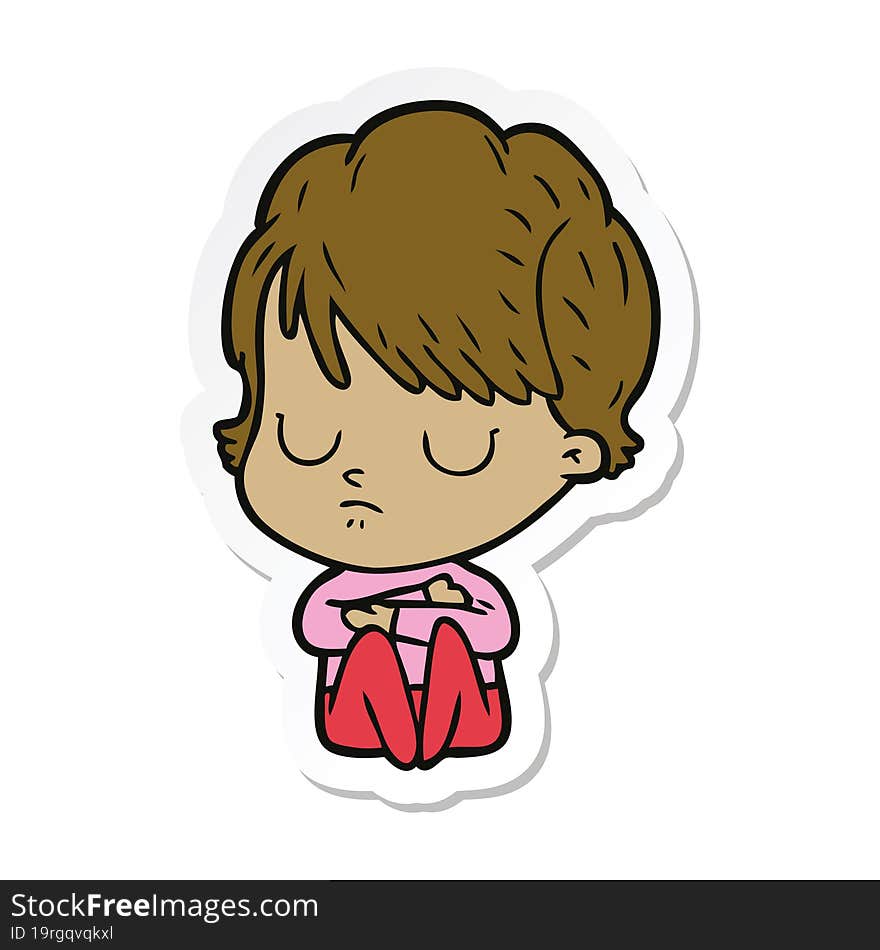 sticker of a cartoon woman