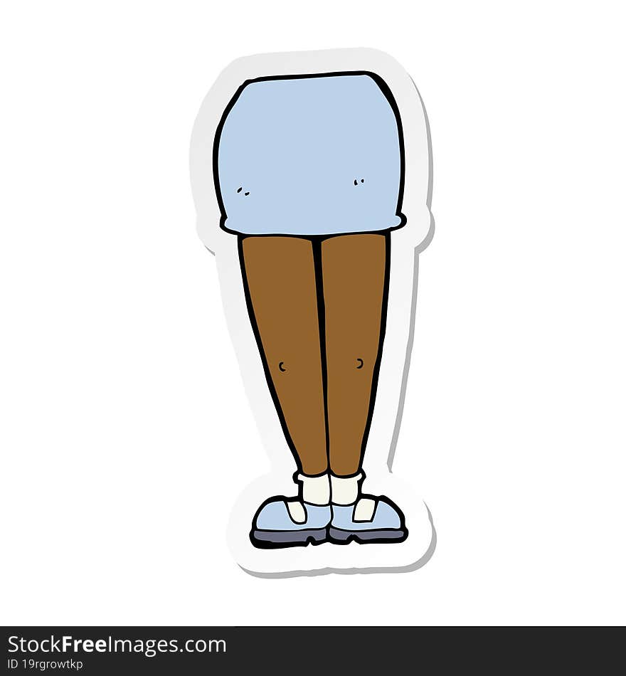 sticker of a cartoon female legs