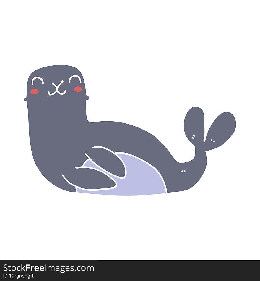 flat color style cartoon seal