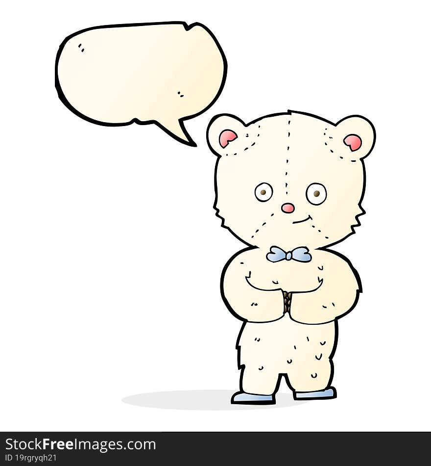 Cartoon Cute Little Bear With Speech Bubble