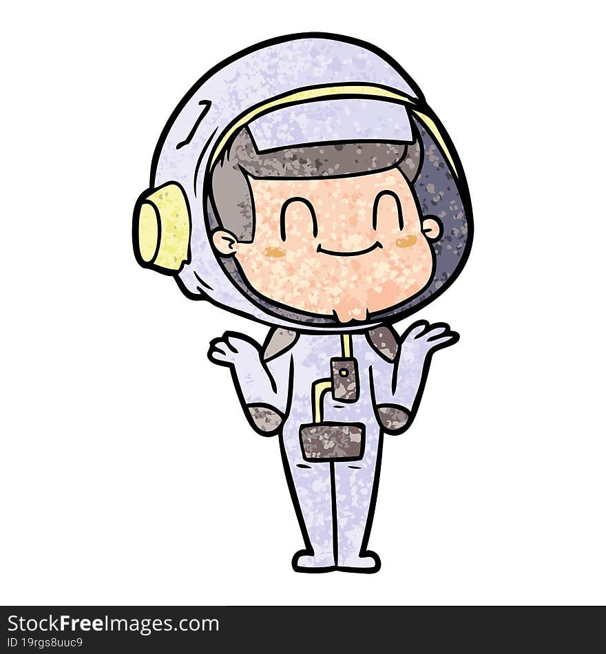 happy cartoon astronaut man. happy cartoon astronaut man