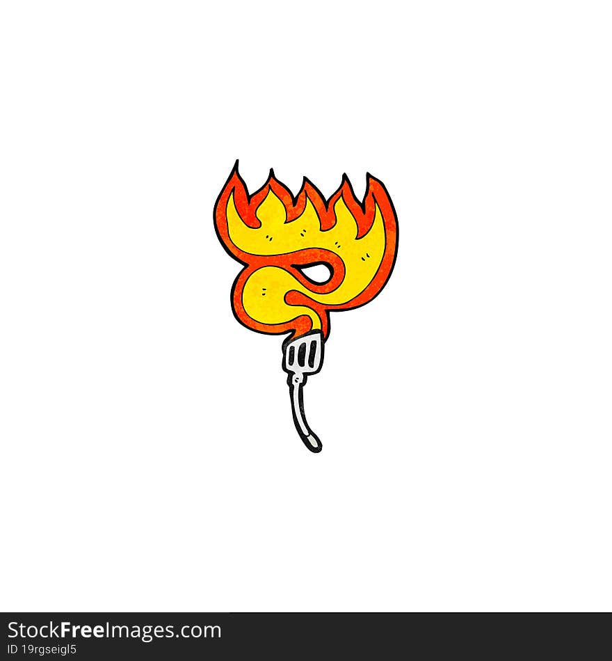 flaming hot spatula cartoon