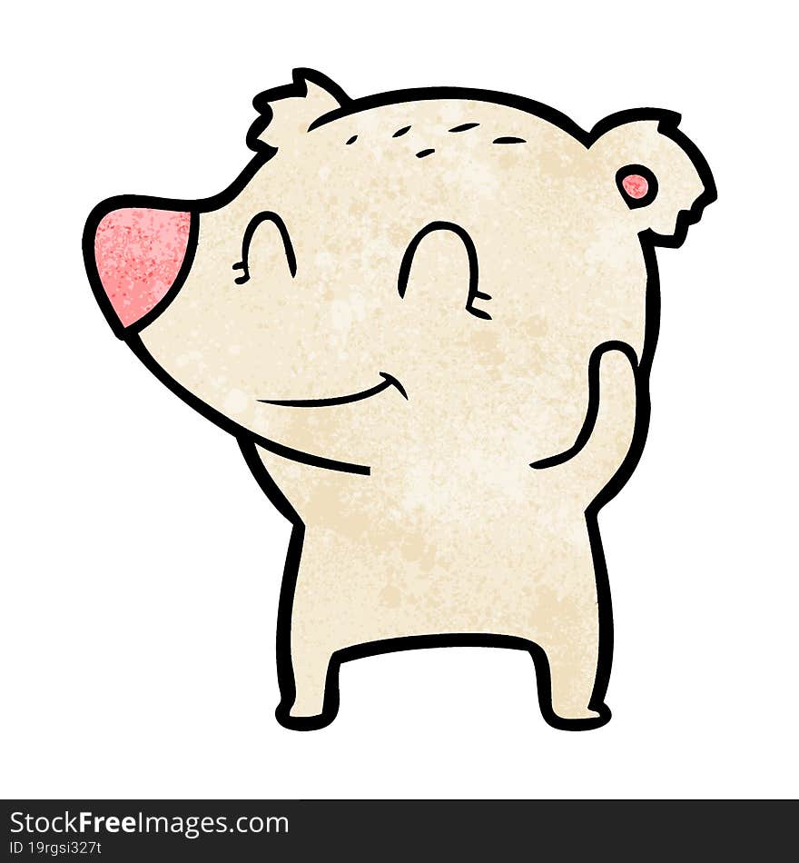 smiling polar bear cartoon. smiling polar bear cartoon