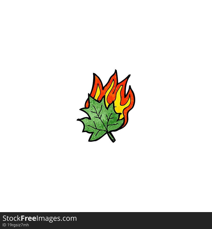 Cartoon Burning Leaf