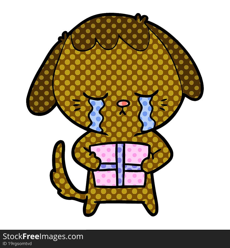 cartoon crying dog. cartoon crying dog