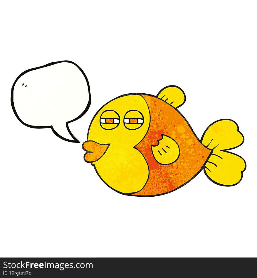 speech bubble textured cartoon fish